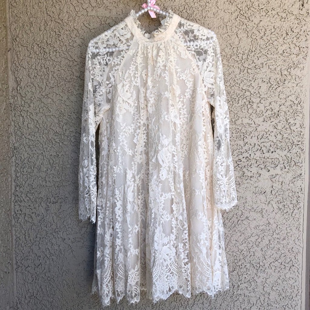 H&M Conscious Exclusive Ivory Lace Dress , Size 4